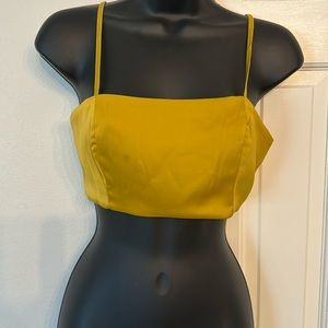 House of Harlow 1960 xavier gold crop top bustiers with adjustable straps NWT
